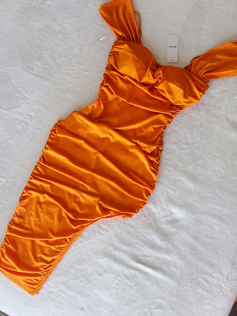 privy Bold Orange Satin Dress
